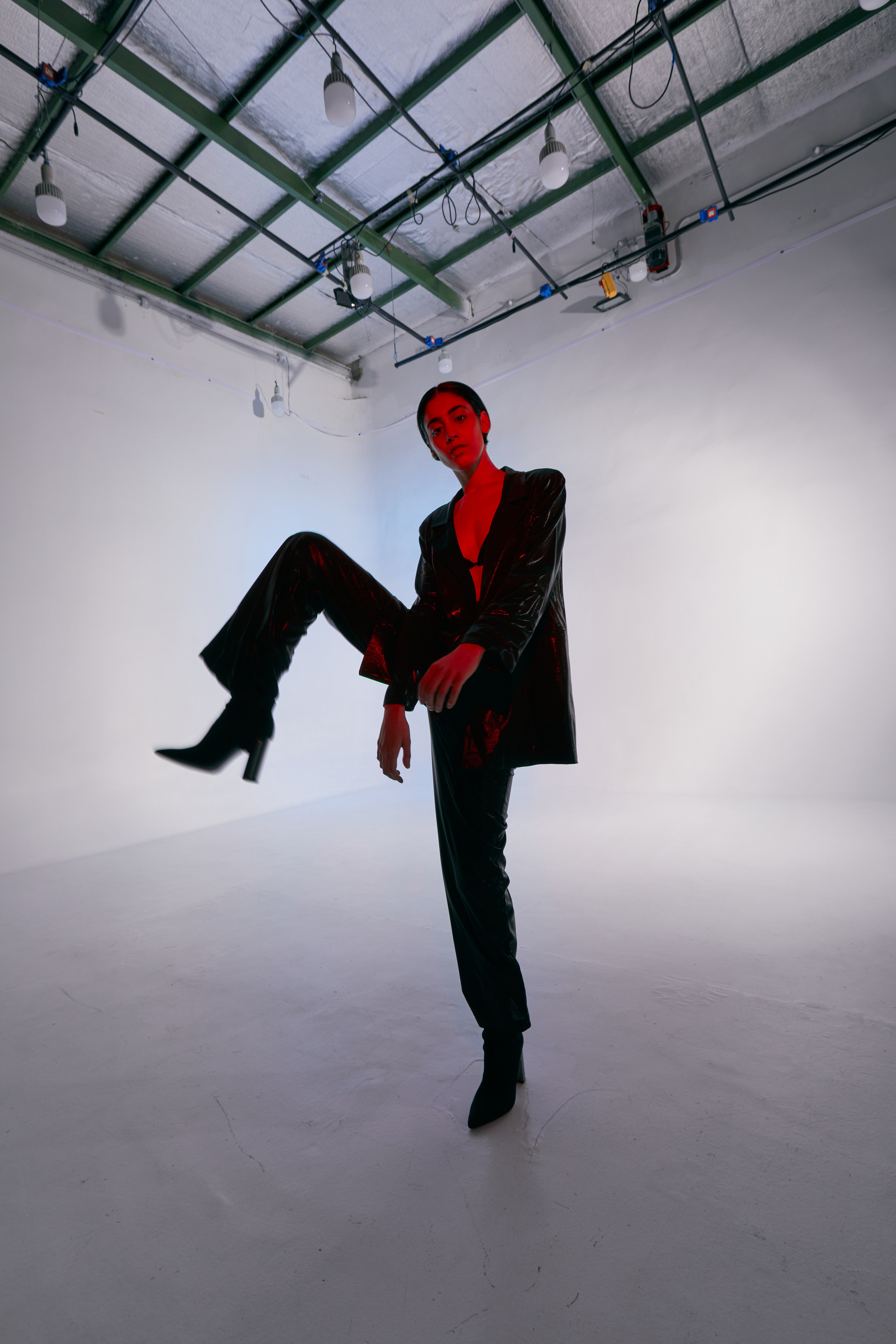 Fashionable Woman in a Photo Studio
