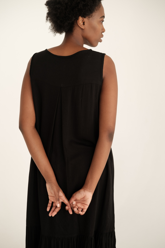 Woman in Long Black Dress